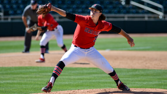 Tarik Skubal throws a pitch for Seattle U.